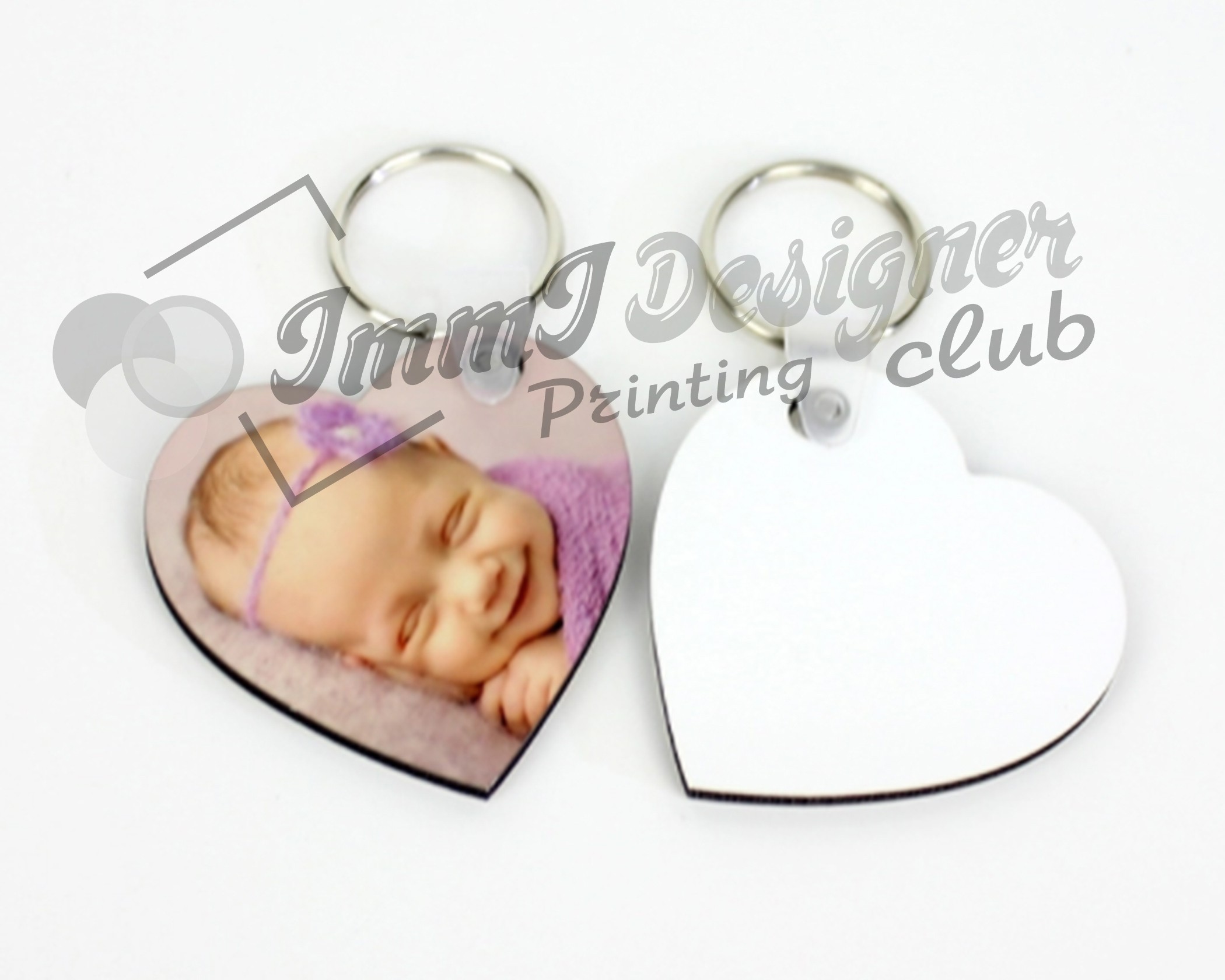 MDF Keychain Heart, Double Side - Image 3