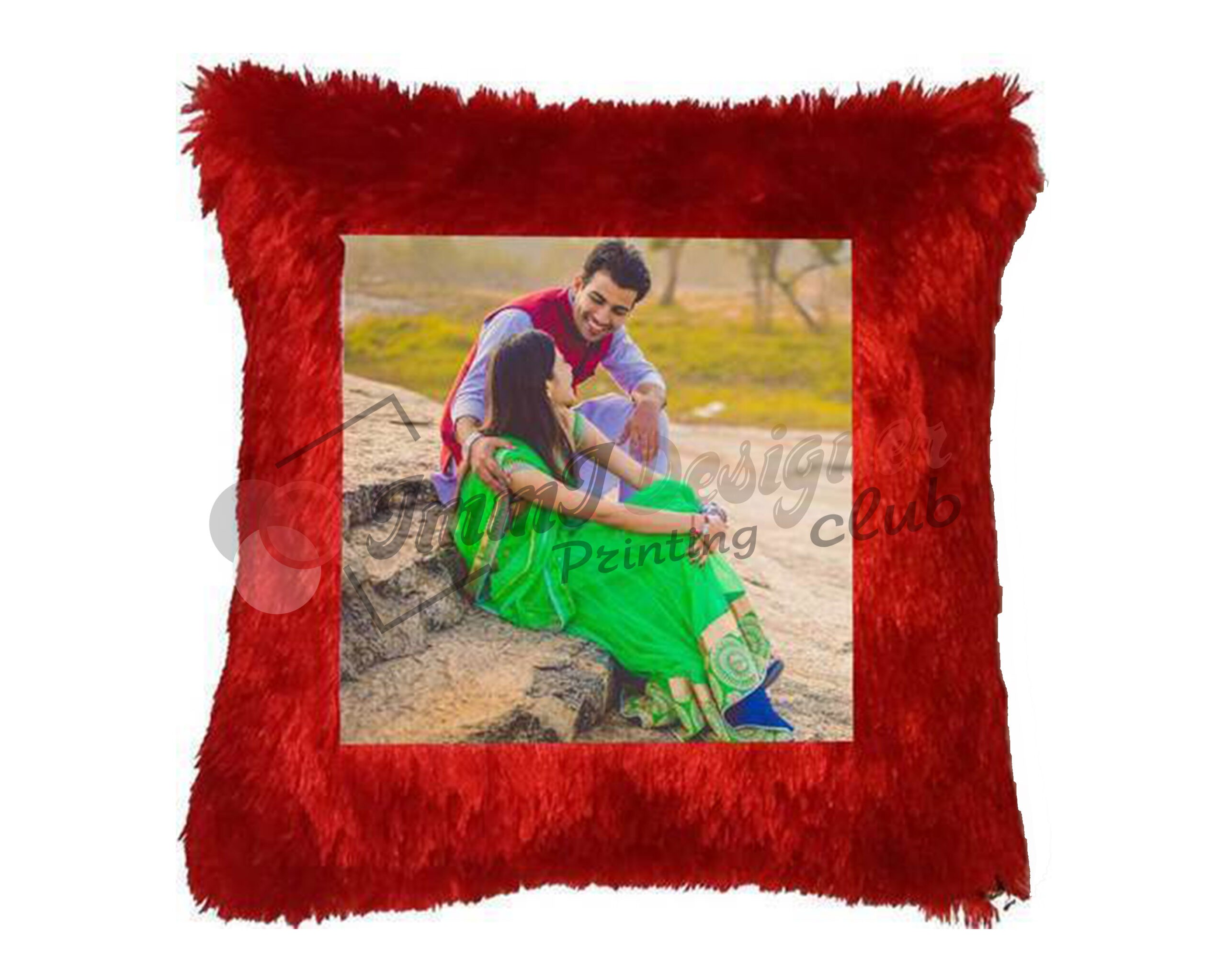 Fur Cushion With Printing - Image 3