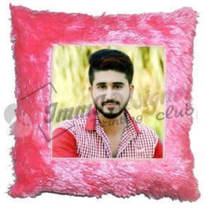 Fur Cushion With Printing