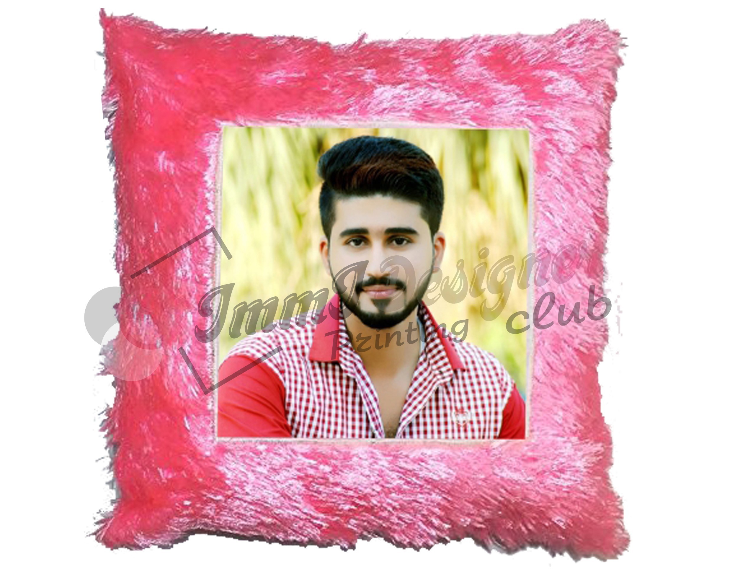 Fur Cushion With Printing