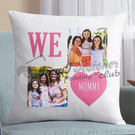 Customized White Cushion With Your Own Image.